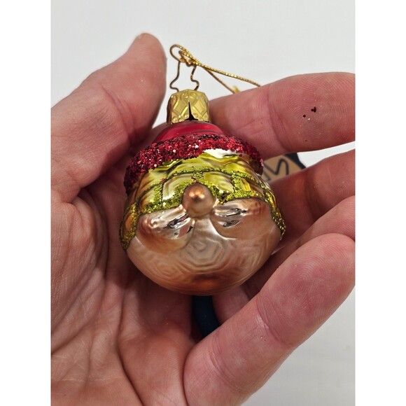KSD VINTAGE Inge-Glas Blown Glass Christmas Tree Ornament Santa Turtle W Hat NEW - Picture 4 of 7